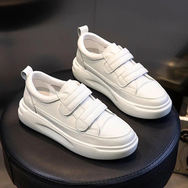 239 Women's Casual Shoes - Leather Platform Sneakers