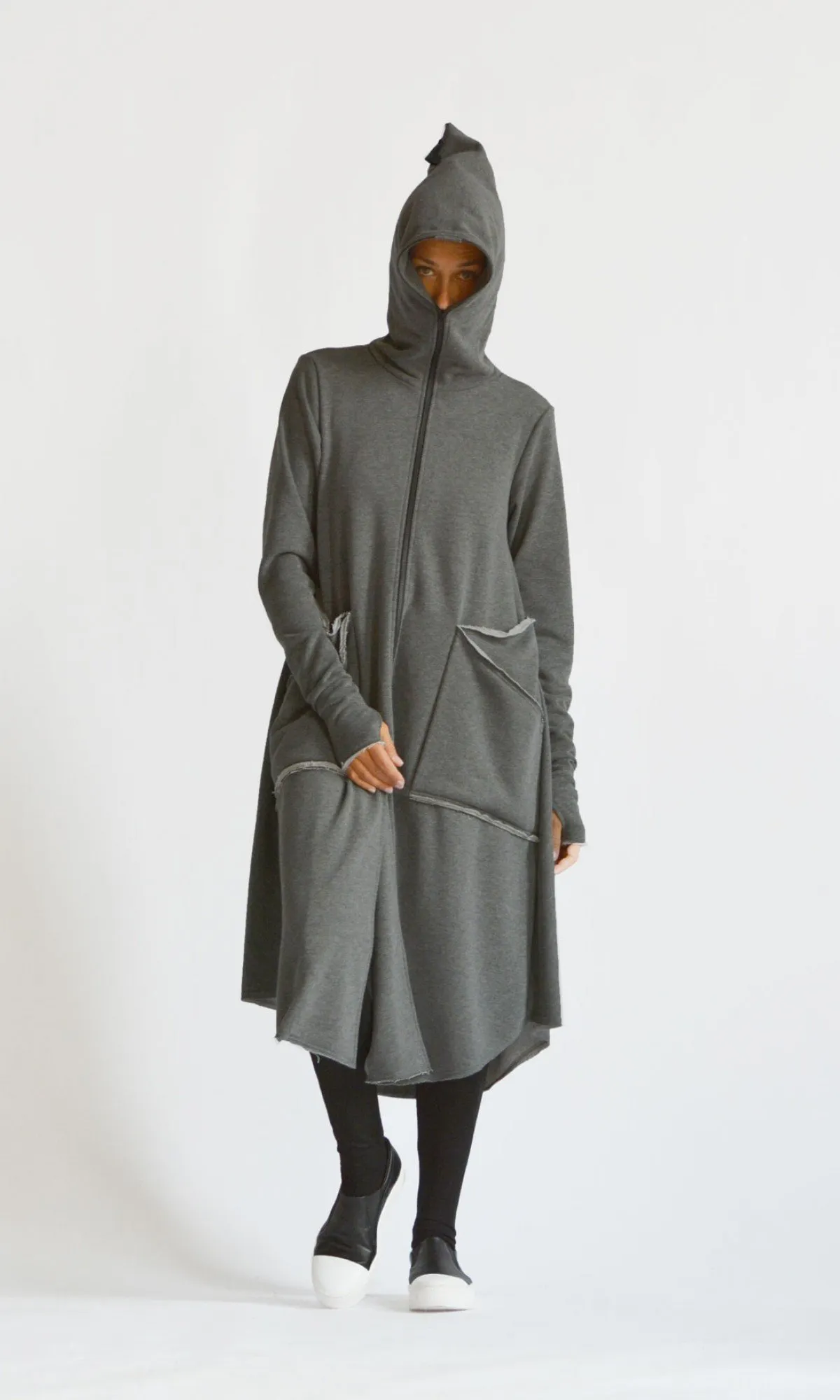 Aakasha  |Long Sleeves Plain Cotton Long Hoodies & Sweatshirts