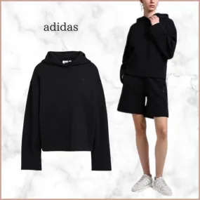 adidas  |Street Style Plain Cotton Logo Hoodies & Sweatshirts