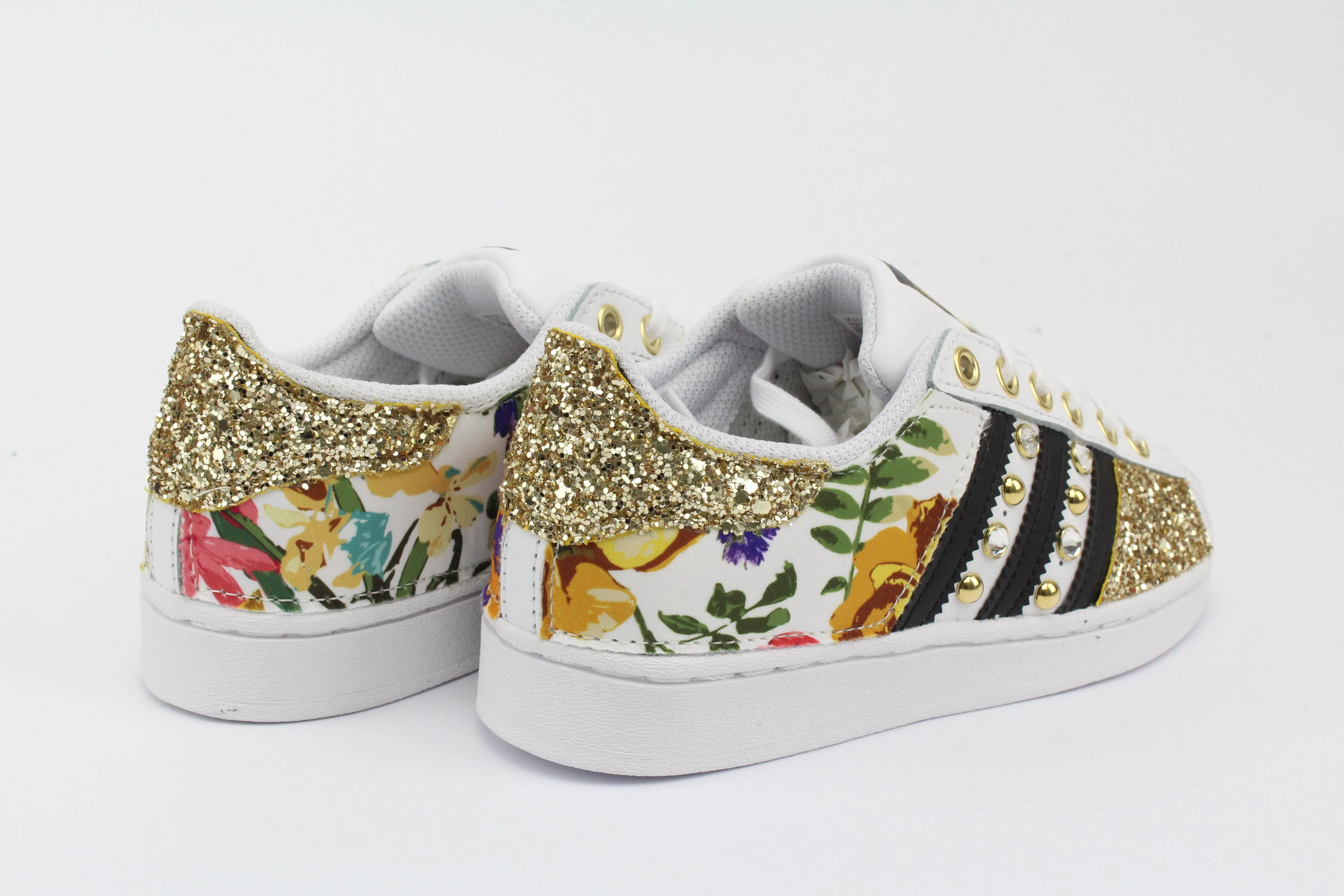 Adidas Superstar J Fiori Gold 1 Glitter & Borchie