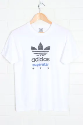 ADIDAS Superstar Trefoil Logo & Stars T-Shirt USA Made (S-M)