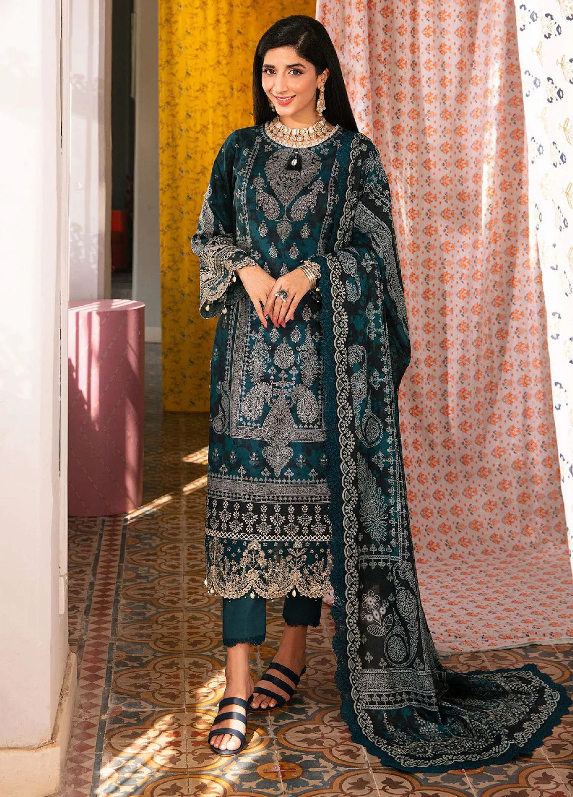 Aira By Asim Jofa Embroidered Lawn Unstitched 3 Piece Suit - AJ24AP AJAR-25