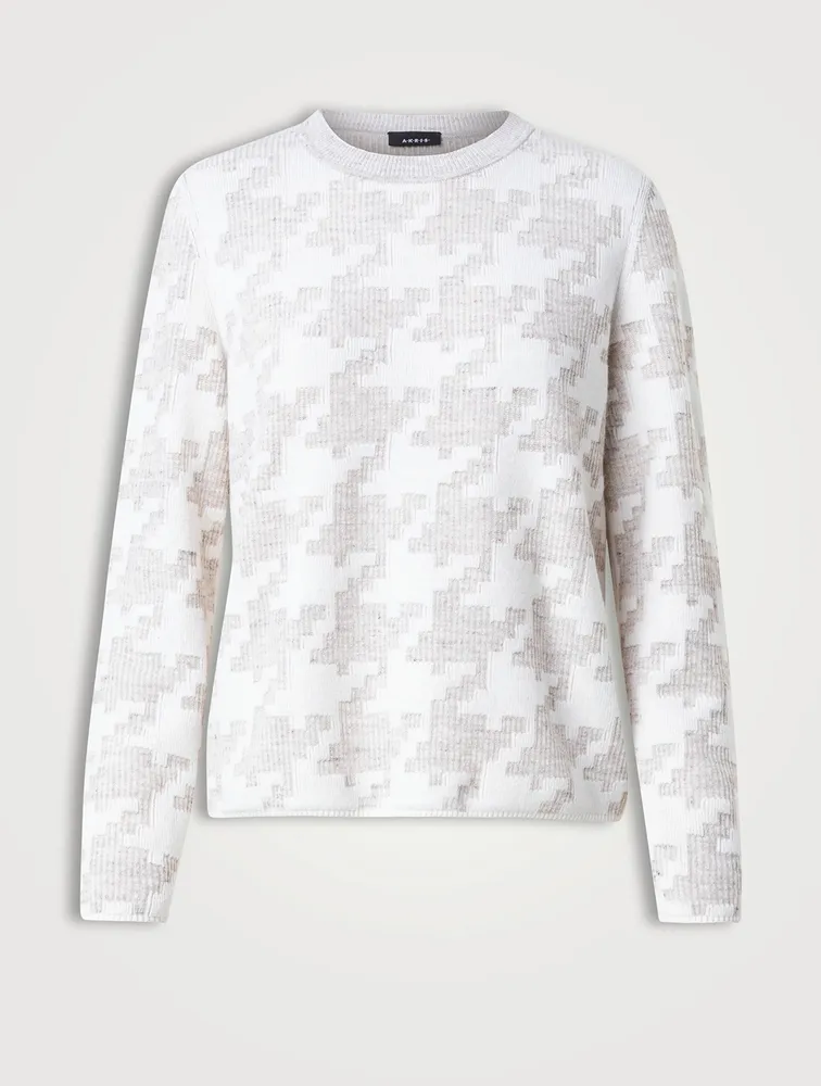 AKRIS Houndstooth Jacquard Sweater