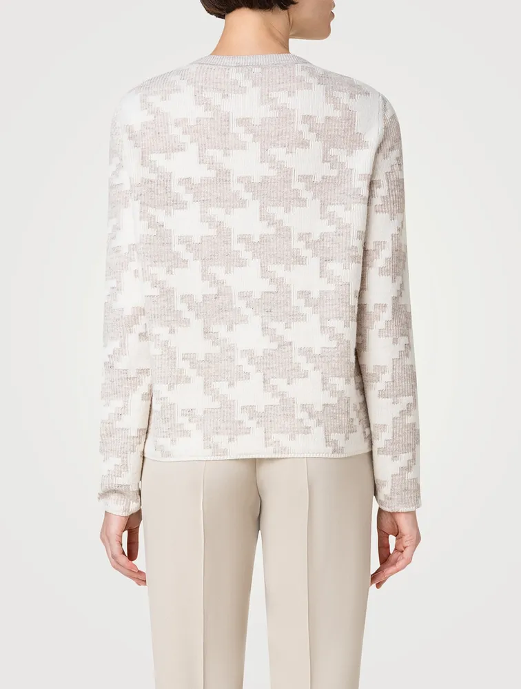 AKRIS Houndstooth Jacquard Sweater