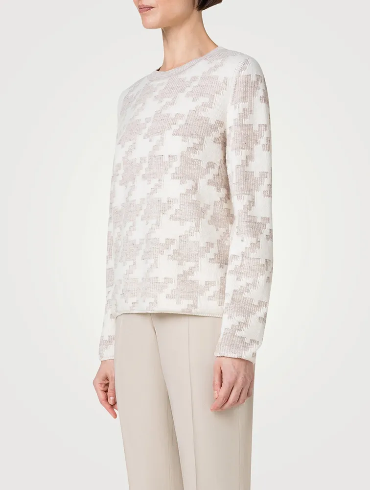 AKRIS Houndstooth Jacquard Sweater