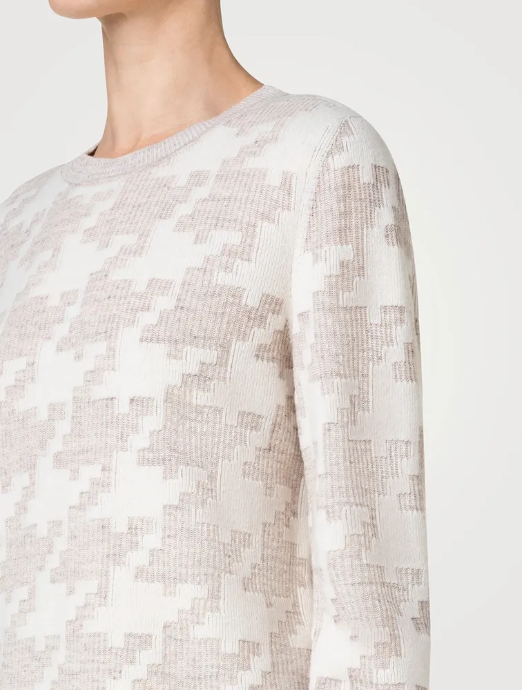 AKRIS Houndstooth Jacquard Sweater