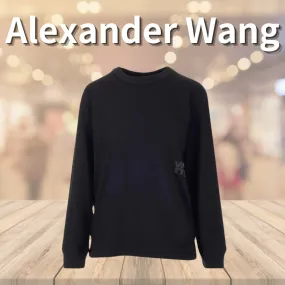 Alexander Wang  |Crew Neck Unisex Cotton Logo Hoodies & Sweatshirts