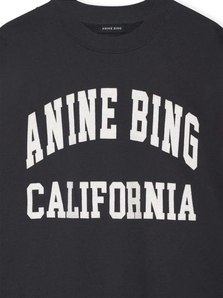 ANINE BING  |Long Sleeves Oversized Logo Hoodies & Sweatshirts