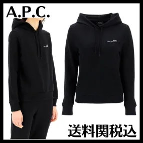 A.P.C.  |Long Sleeves Plain Cotton Logo Hoodies & Sweatshirts