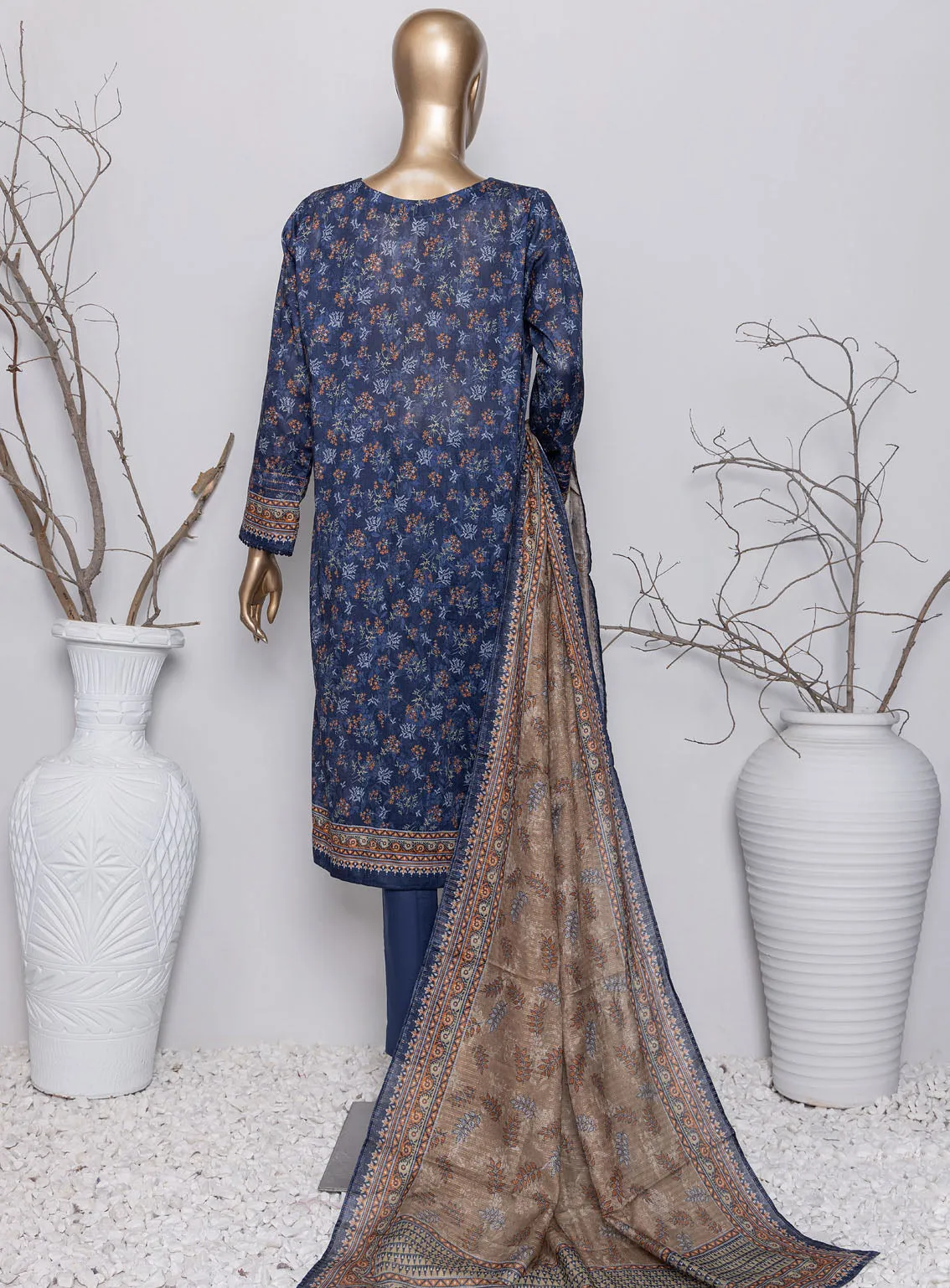 Asasa By HZ Textile Digital Embroidered Lawn 3 Piece Unstitched Suit HZ24AV4 AEL-63