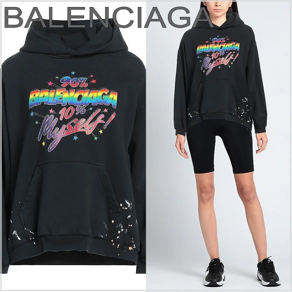 BALENCIAGA  |Street Style Long Sleeves Cotton Hoodies & Sweatshirts