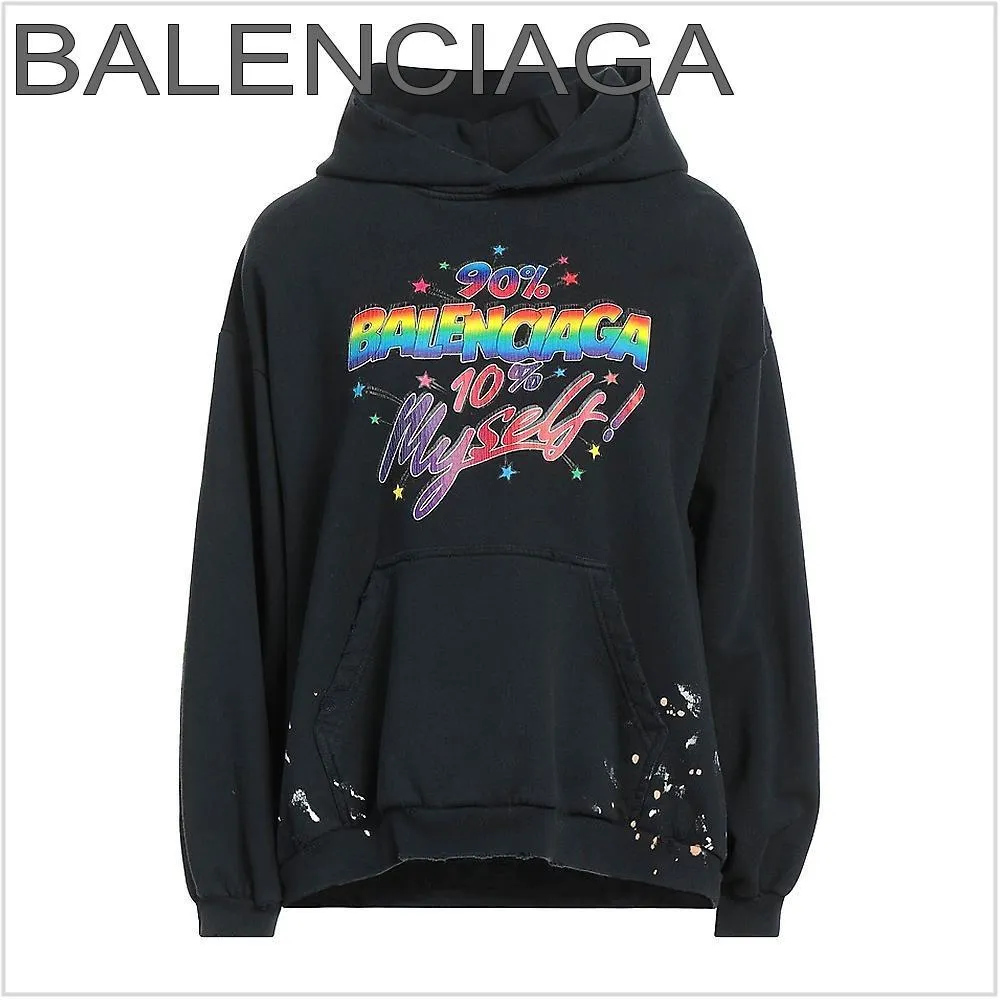 BALENCIAGA  |Street Style Long Sleeves Cotton Hoodies & Sweatshirts