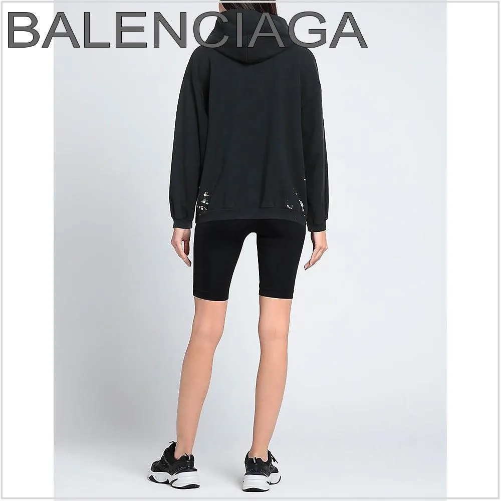 BALENCIAGA  |Street Style Long Sleeves Cotton Hoodies & Sweatshirts