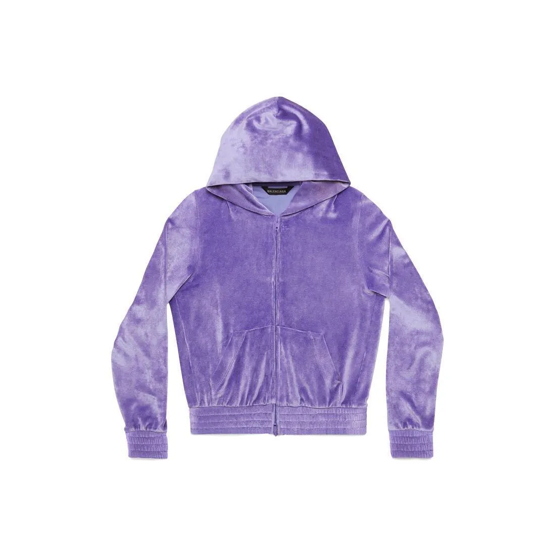 BALENCIAGA  |Women's Bb Paris Strass Zip-up Hoodie Fitted in Lilac