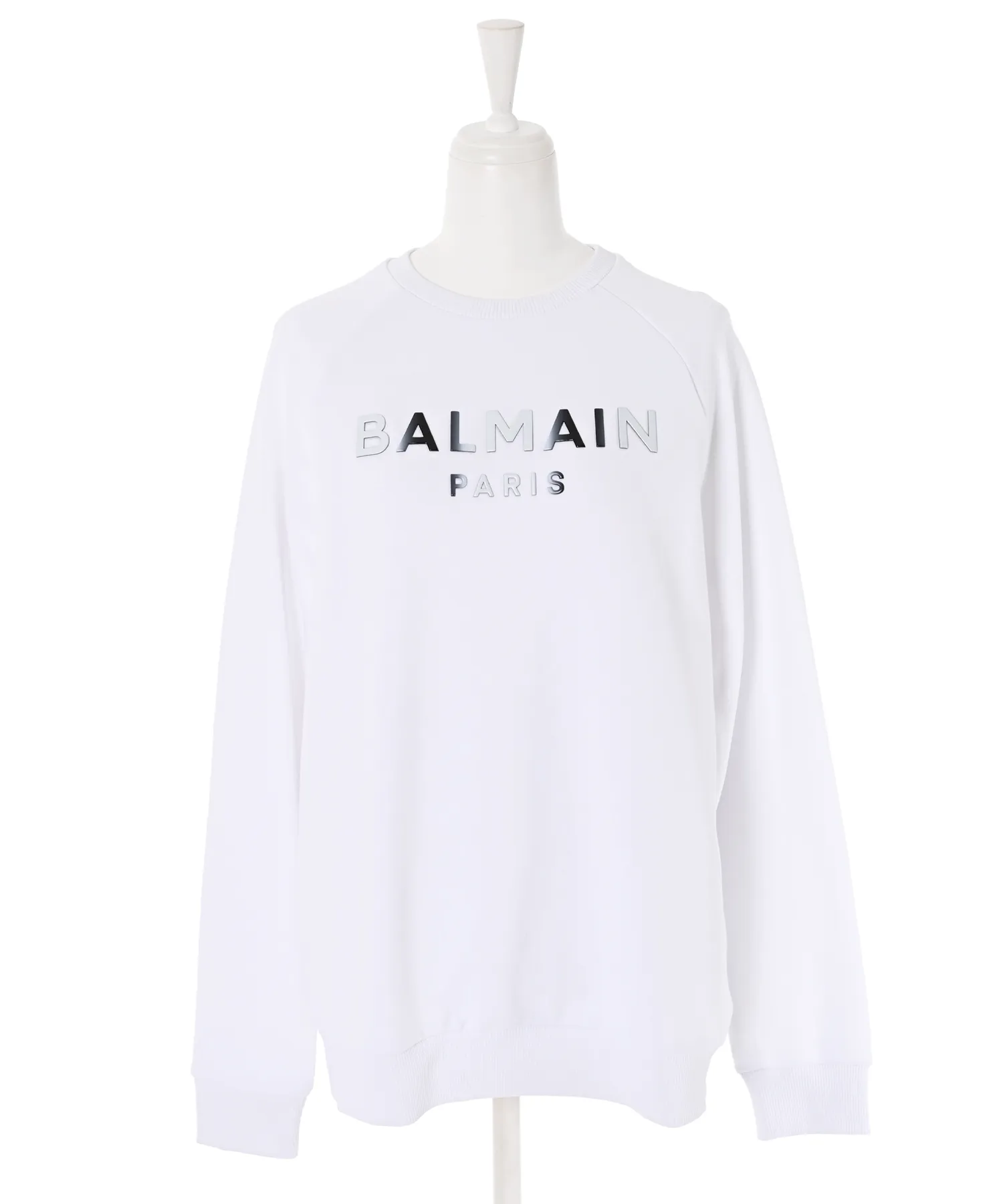 BALMAIN  |Crew Neck Long Sleeves Cotton Logo Hoodies & Sweatshirts