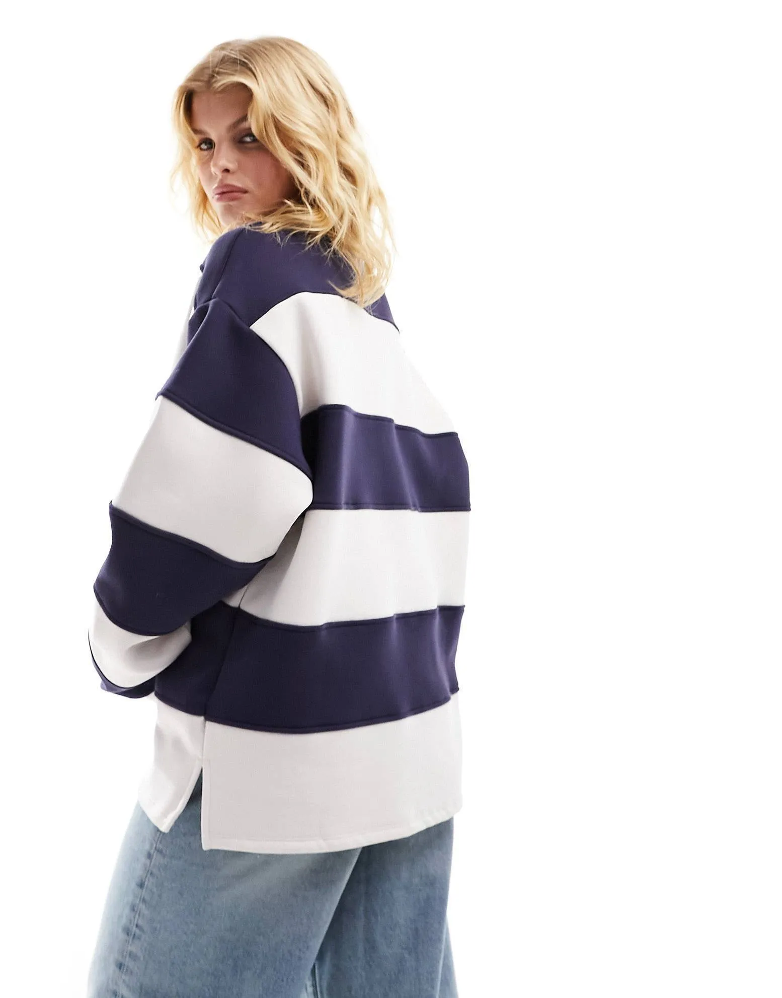 Bershka  |Stripes Long Sleeves Hoodies & Sweatshirts