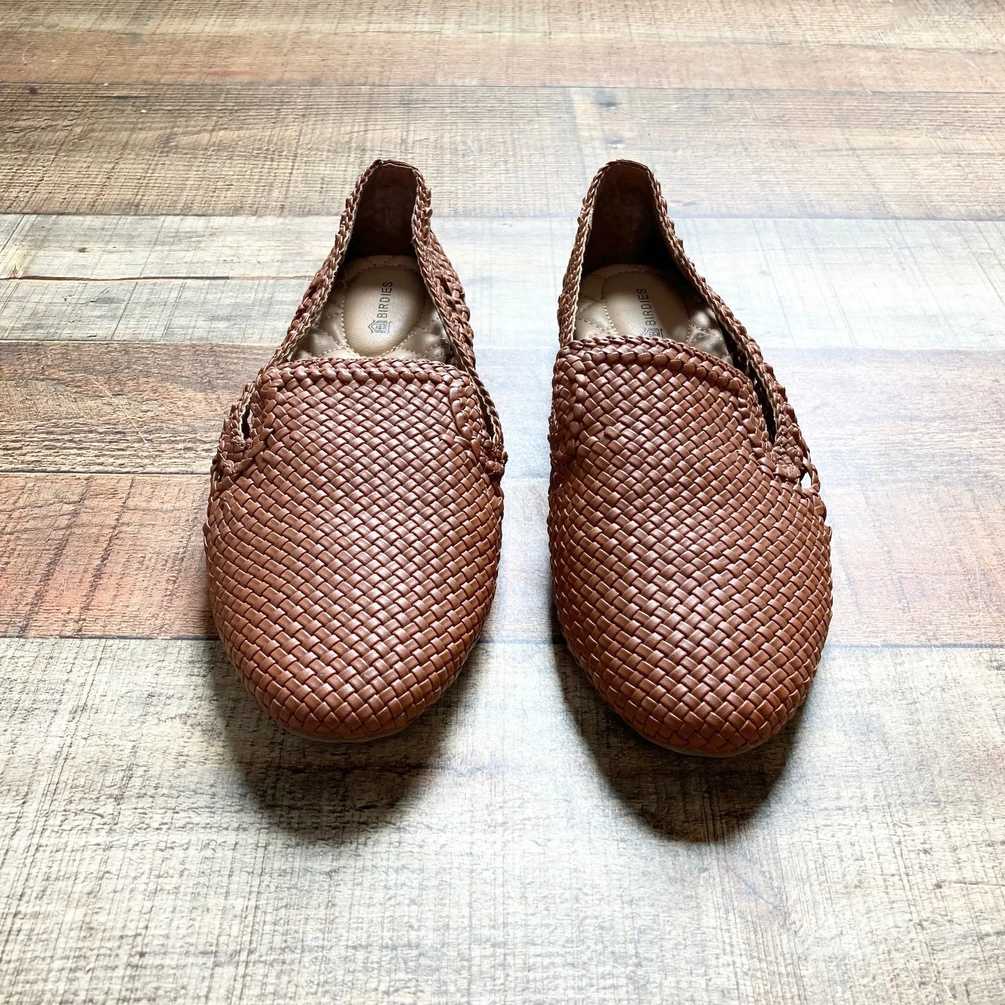 Birdies Cognac Woven Slip On Loafers- Size 7.5