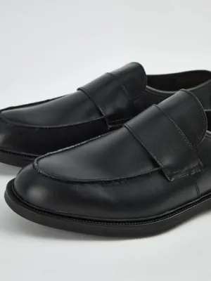 Black Premium Leather Loafer Shoes | Men | George at ASDA