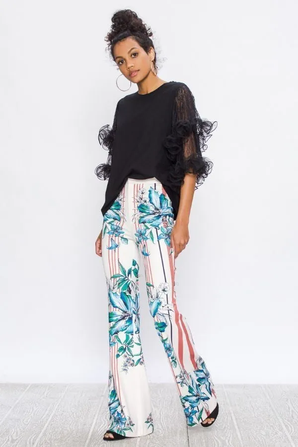 Blake Multi-Colored Floral Flare Print Pants