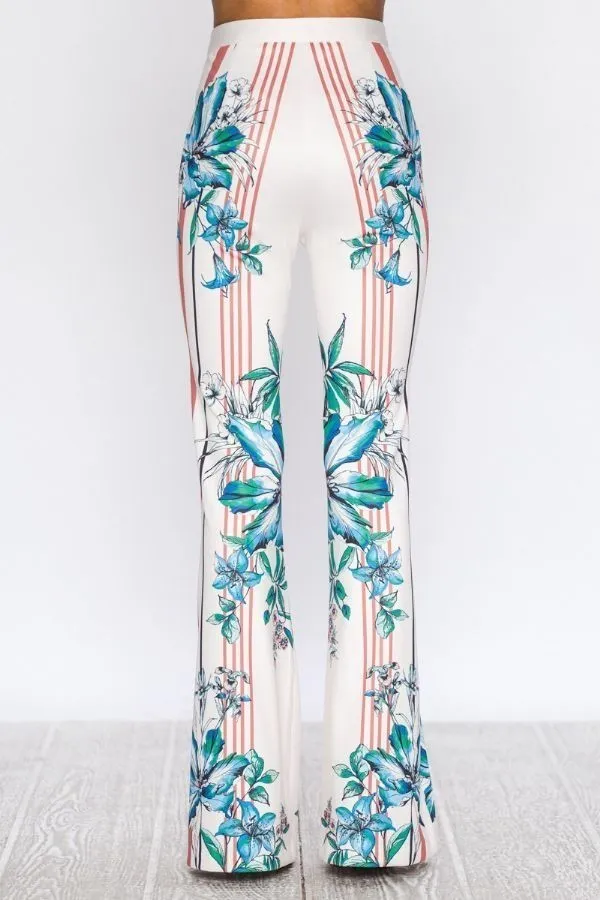 Blake Multi-Colored Floral Flare Print Pants