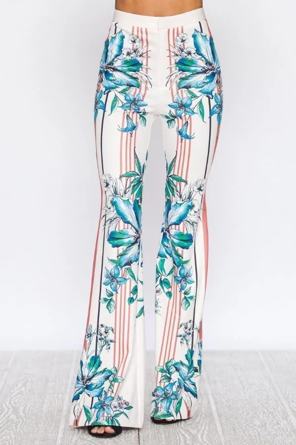 Blake Multi-Colored Floral Flare Print Pants