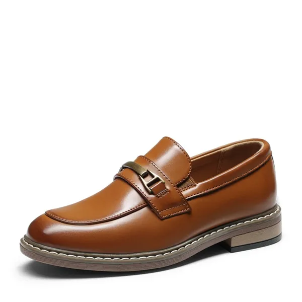 Boys' Classic Synthetic Leather Slip-On Loafers