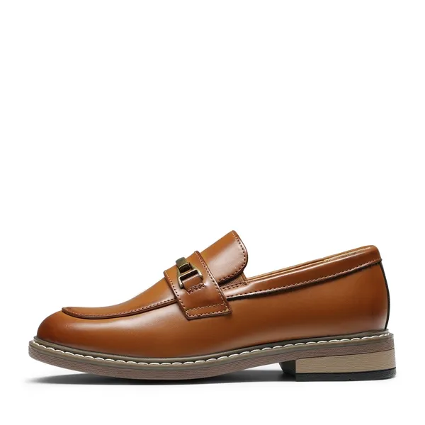 Boys' Classic Synthetic Leather Slip-On Loafers