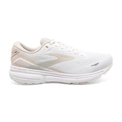 Brooks Women’s Ghost 15 Athletic Shoes- White/Crystal Grey/Glass