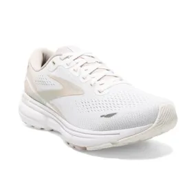 Brooks Women’s Ghost 15 Athletic Shoes- White/Crystal Grey/Glass