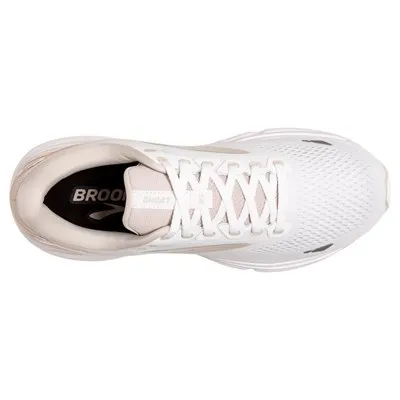 Brooks Women’s Ghost 15 Athletic Shoes- White/Crystal Grey/Glass