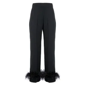 CADY PANTS WITH PLUME INSERT Woman Black