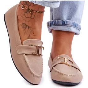 Carly Light Beige Classic Slip On Loafers