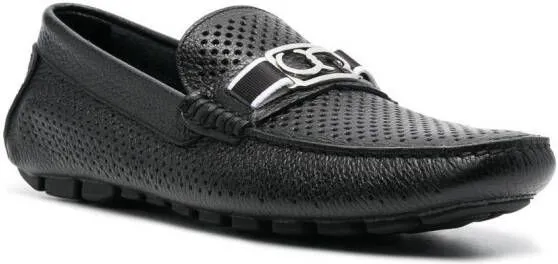 Casadei plaque-detail slip-on loafers Black