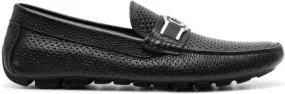 Casadei plaque-detail slip-on loafers Black