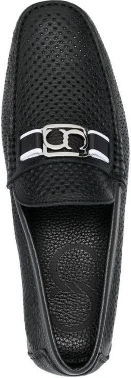 Casadei plaque-detail slip-on loafers Black