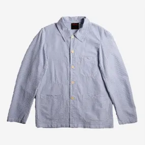 Chore Jacket - Seersucker Stripes - White x Blue