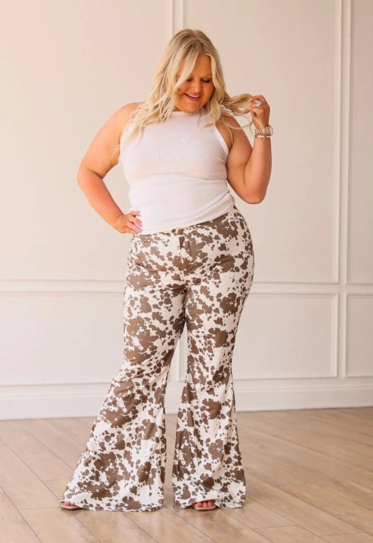 Cow Print Flares