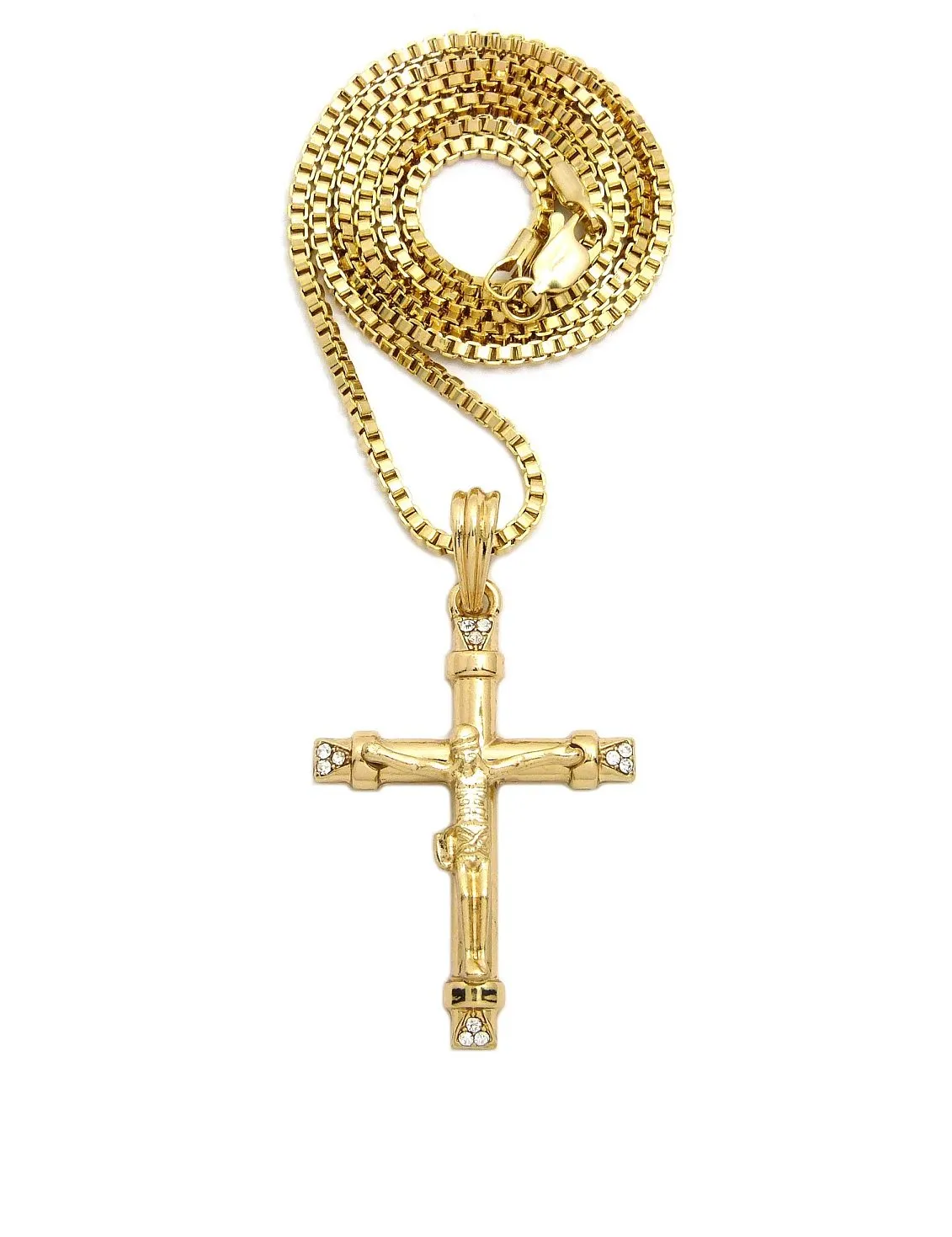 Crucifix with Stones (Gold)