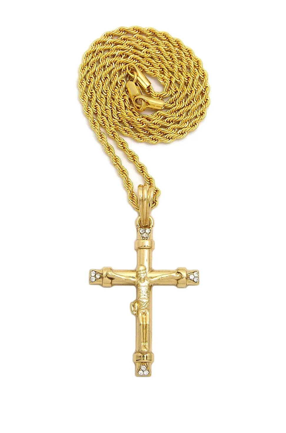 Crucifix with Stones (Gold)