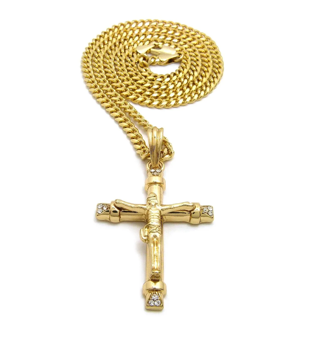 Crucifix with Stones (Gold)