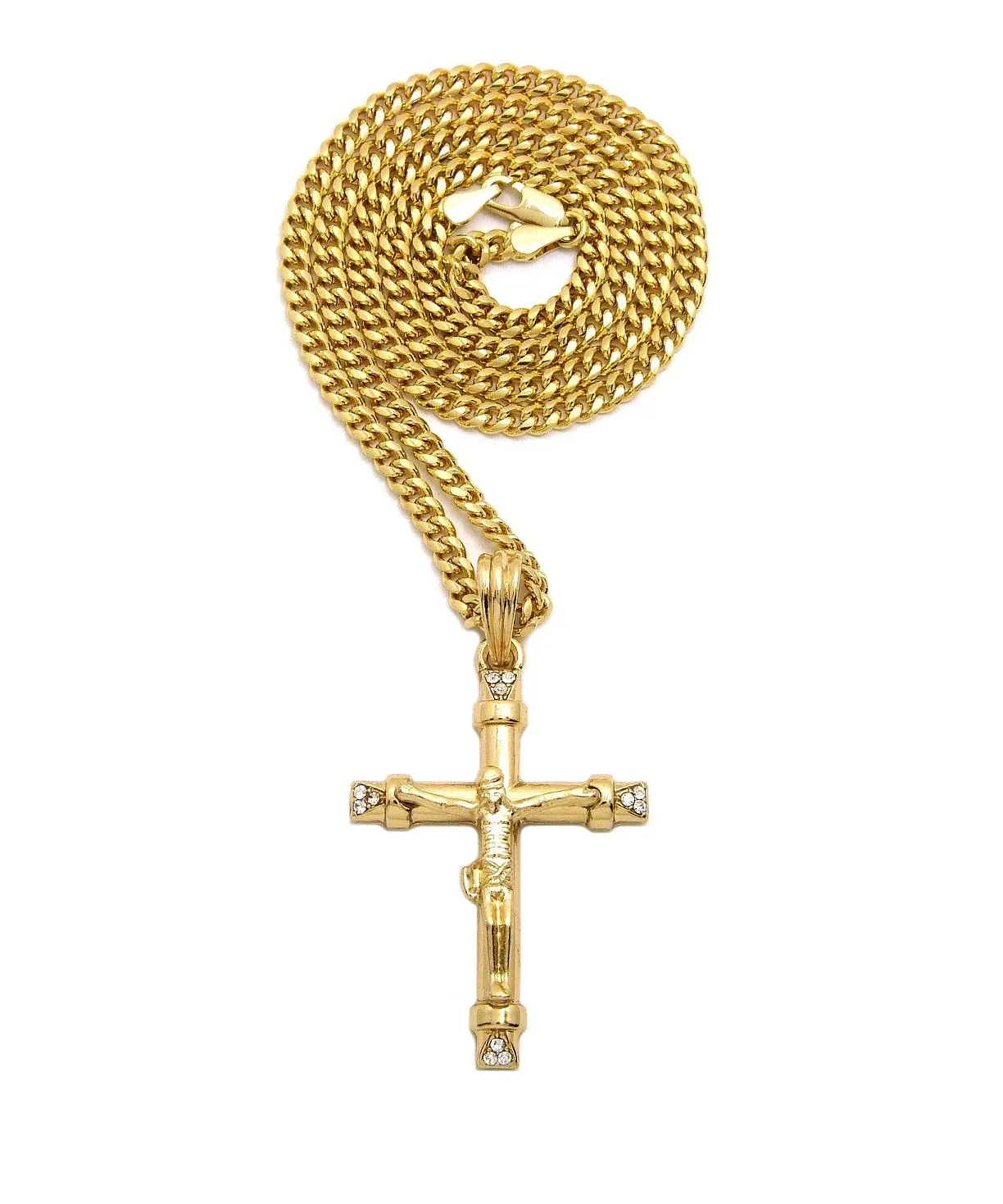 Crucifix with Stones (Gold)