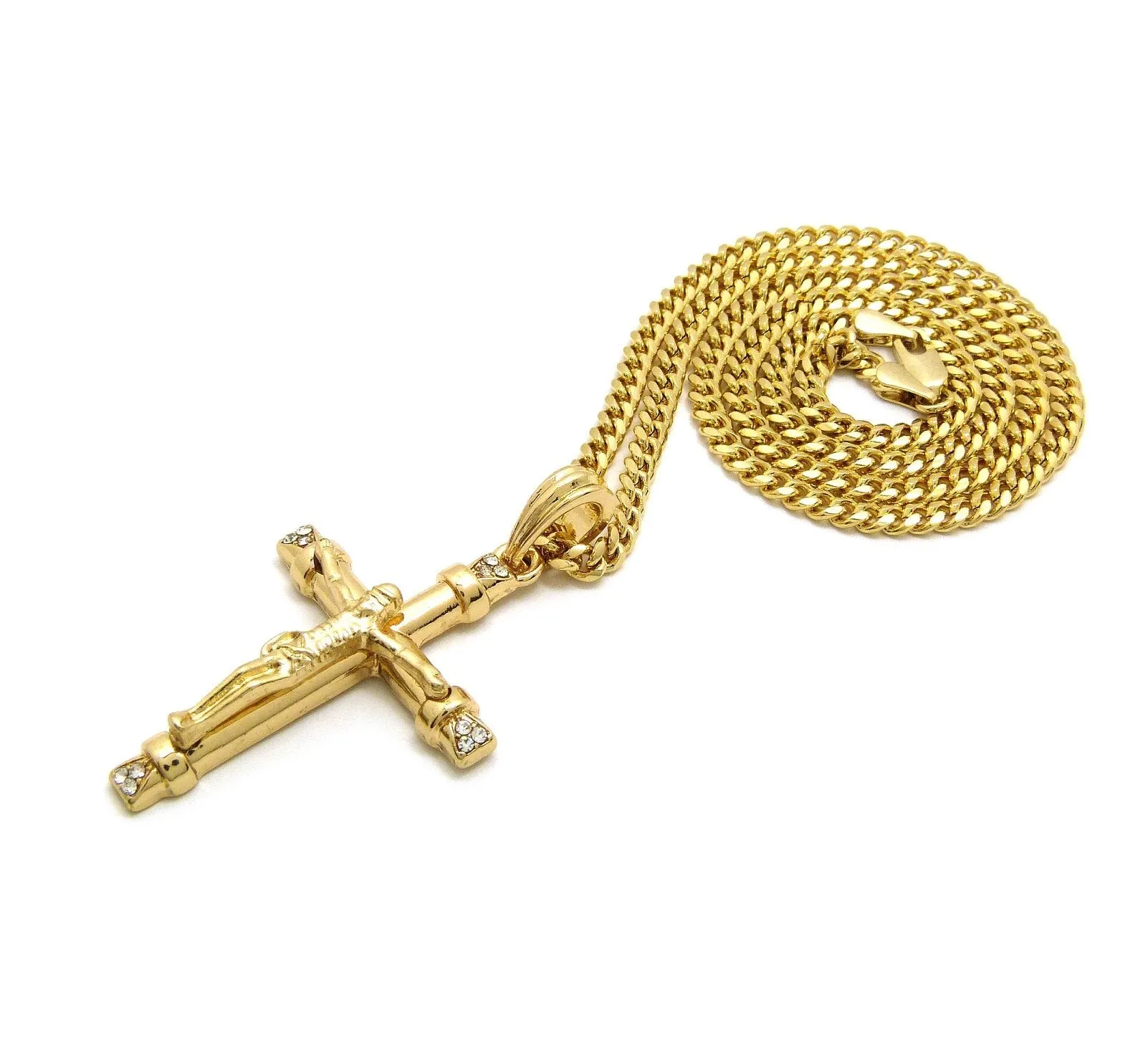 Crucifix with Stones (Gold)