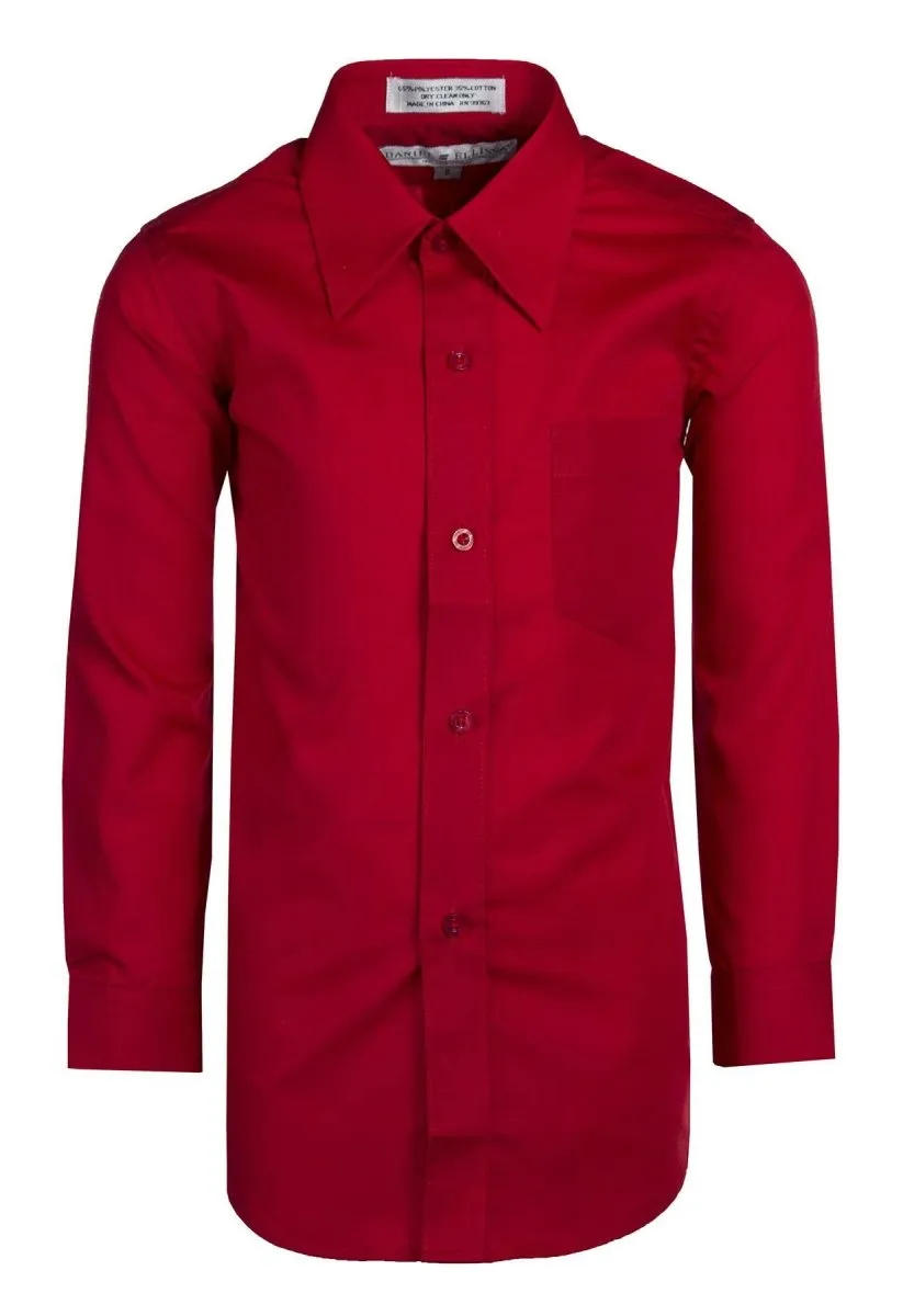 Daniel Ellissa Boys' Dress Shirt: Classic Button-Up Style in 20 Colors | Sizes 2-20