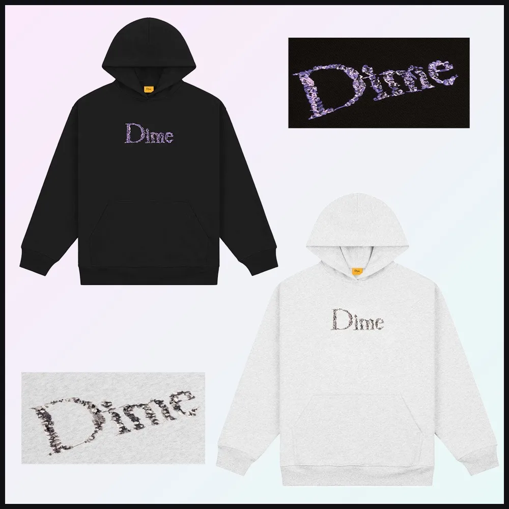 Dime  |Unisex Long Sleeves Cotton Logo Skater Style Hoodies