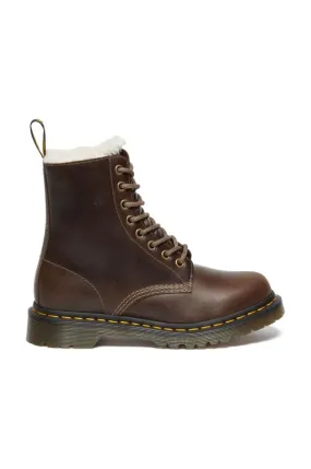 Dr. Martens leather biker boots 1460 Pascal Serena women's brown color DM32019777