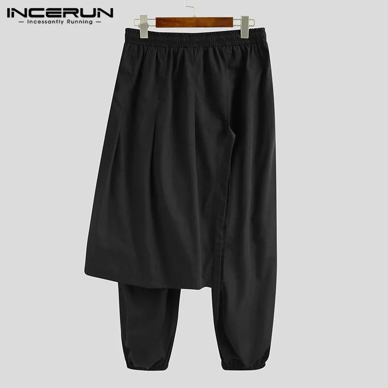 Drawstring Solid Gothic Pants Kilt Design