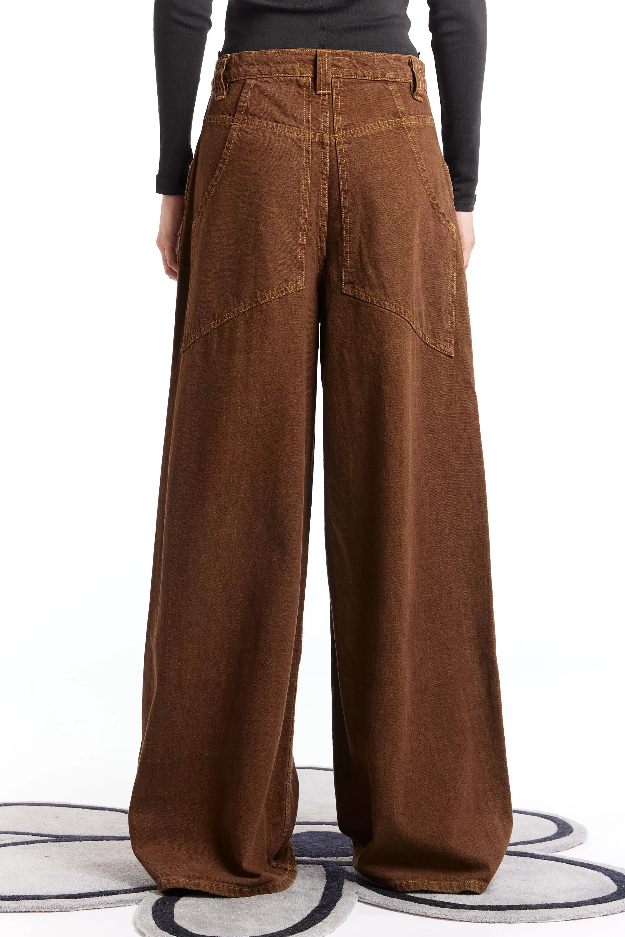 ECKHAUS LATTA - ULTRA WIDE LEG JEAN TOBACCO