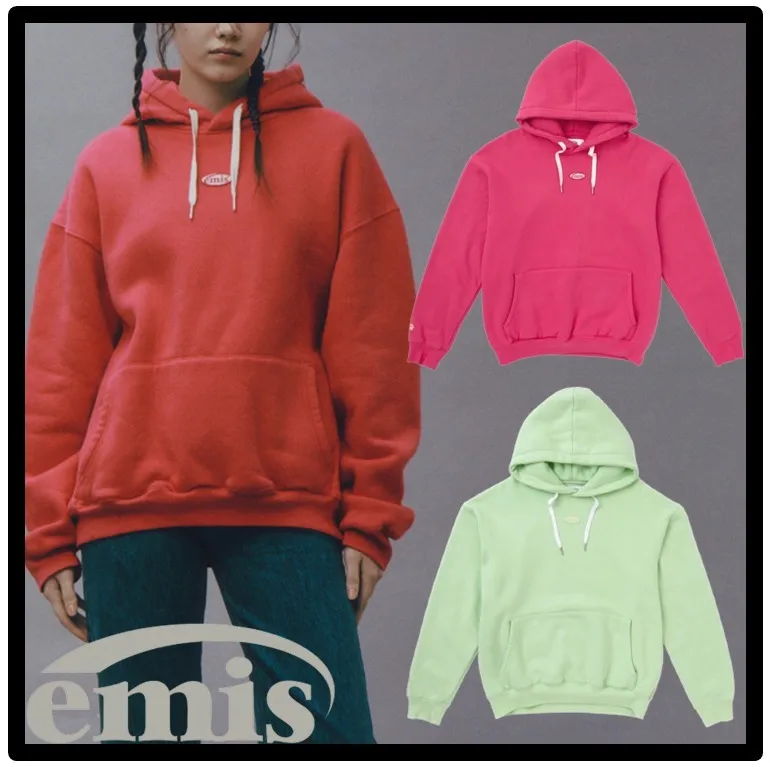 EMIS  |Unisex Street Style Logo Hoodies & Sweatshirts