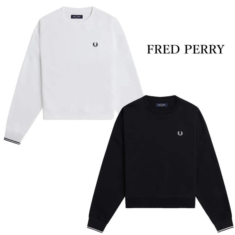 FRED PERRY  |Long Sleeves Plain Logo Hoodies & Sweatshirts