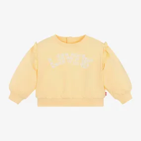 Girls Yellow Floral Organic Cotton Sweatshirt